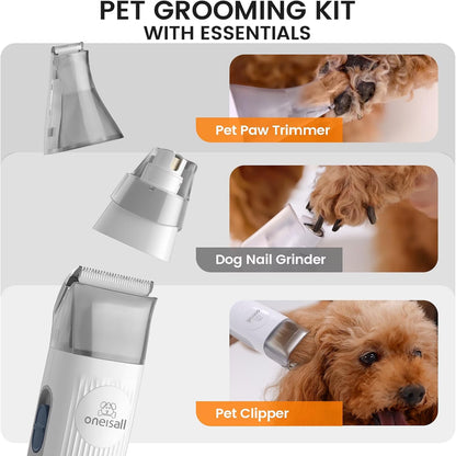 7 in 1 Dog Grooming Kit, Low Noise Pet Grooming Vacuum with 1.5 L Dust Cup, Dog Vacuum for Shedding Grooming
