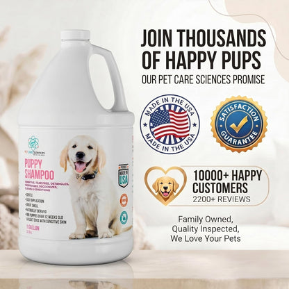 1 Gallon Tearless Puppy Shampoo and Conditioner - Dog Shampoo Gentle Wash - Coconut Oil Oatmeal Shampoo for Dogs - Hypoallergenic Dog Shampoo Sensitive Skin.
