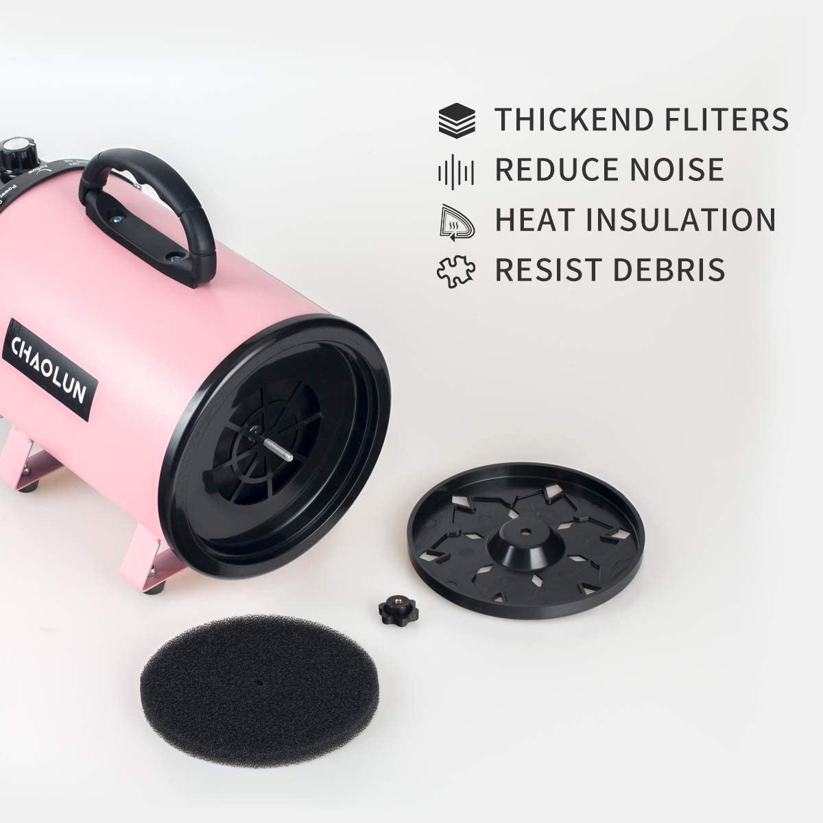 Pet Dryer for Pet Grooming, Pet Hair Dryer with Heater, Pink
