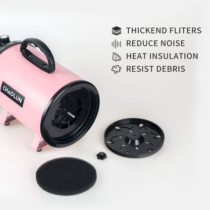 Pet Dryer for Pet Grooming, Pet Hair Dryer with Heater, Pink