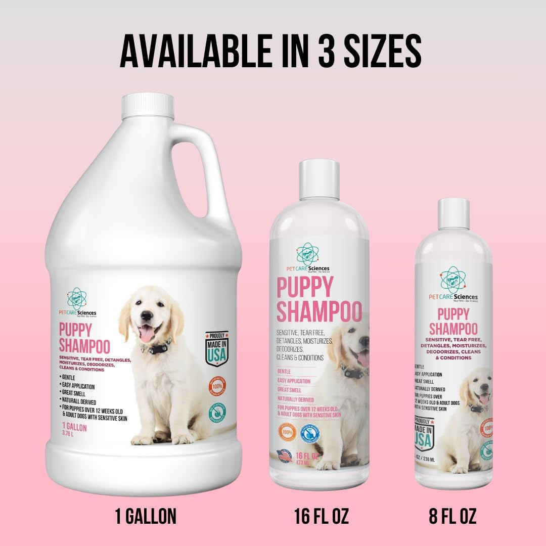 1 Gallon Tearless Puppy Shampoo and Conditioner - Dog Shampoo Gentle Wash - Coconut Oil Oatmeal Shampoo for Dogs - Hypoallergenic Dog Shampoo Sensitive Skin.