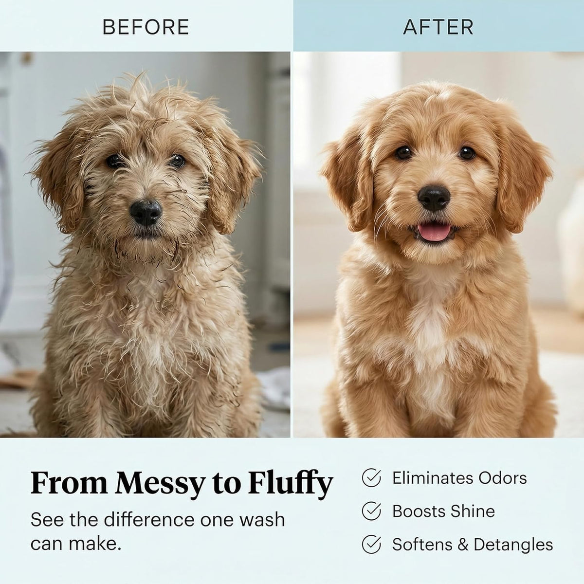 1 Gallon Tearless Puppy Shampoo and Conditioner - Dog Shampoo Gentle Wash - Coconut Oil Oatmeal Shampoo for Dogs - Hypoallergenic Dog Shampoo Sensitive Skin.