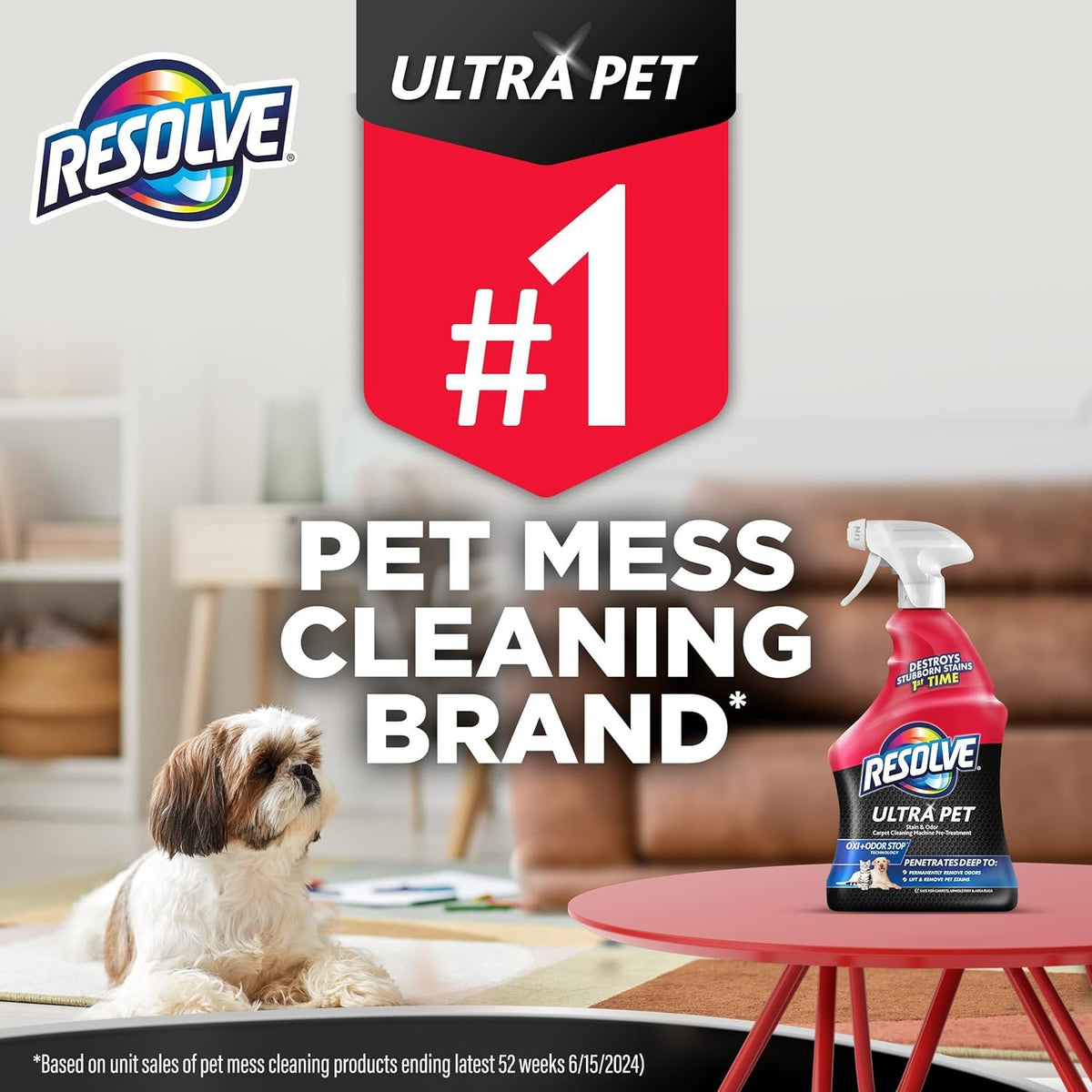 Resolve Ultra Pet Carpet Cleaner Spray, Pet Stain Remover, 32Oz
