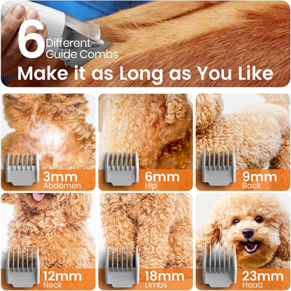 7 in 1 Dog Grooming Kit, Low Noise Pet Grooming Vacuum with 1.5 L Dust Cup, Dog Vacuum for Shedding Grooming